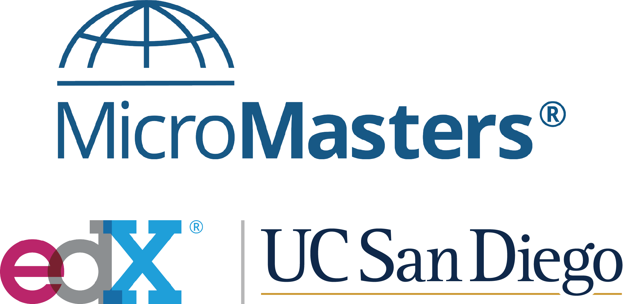 MicroMasters, edX, and UCSD logos. 